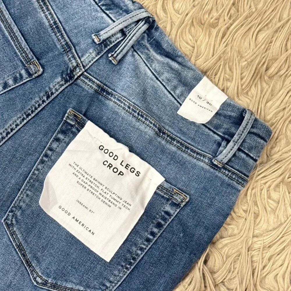 NWT Good American good legs crop jeans size 10/30